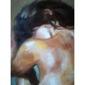 Nude 50, oil painting by Danie Cronje, blocked canvas, ready to hang