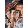 Character, oil painting by Danie Cronje on blocked canvas
