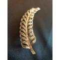Marcasite leaf brooch