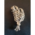 marcasite 2 leaf bouquet brooch