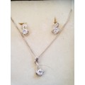 sterling silver delicate necklace with matching earings