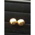 Stunning 18ct gold large domed button earring