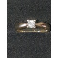 9ct yellow gold solitaire diamond ring