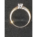 9ct yellow gold solitaire diamond ring