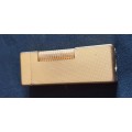 Dunhill Rollagas Gold plated Barley pattern lighter with malachite inset in the lid