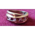 9ct yellow Gold Ruby and Diamond half Eternity Ring