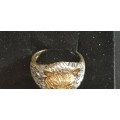 Stunning hallmarked 9CT gold and diamond lions head ring-Sheffield England