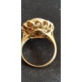 Vintage 9ct gold twisted rope design and Genuine Mabe pearl ring