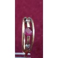 9CT genuine yellow gold diamond and ruby ring