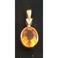 Beautiful 9ct gold and large Citrine pendant