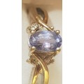 9ct gold with Tanzanite and diamond ring