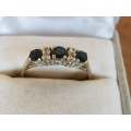 Vintage hallmarked -London H.W.T diamond and sapphire dress ring