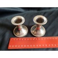 Set of 2 silver plated candle stick holders-6,2cm height