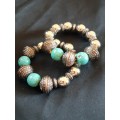 Set of 2 beaded bangles -price is for both