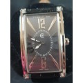 Cerruti 1881 Genova Donna ladies crystal and stainless steel watch with black leather strapandBox