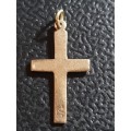 Genuine 9ct gold small cross pendant