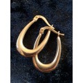 Earrings -9ct yellow gold ladies oval creole earring set