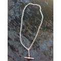 Heavy Sterling Silver Fob Chain with T-Bar