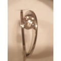 Platinum and 0.44 carat genuine Diamond solitaire Ring