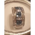18ct Princess cut Sapphire`s and Diamond Ring of approx 0.98 carats