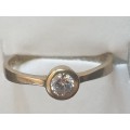 9ct yellow gold and solitaire Cubic Zirconia ring