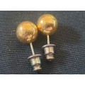 9ct hollow plated gold ball stud  earrings