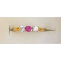 Petite synthetic Ruby and Cubic Zirconia Ring on genuine 9ct yellow gold