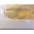 Painting `Have I a story to tell` by Nick Stobart in ornate frame