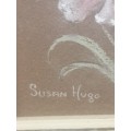 Pastel flower in very ornate frame by Susan Hugo