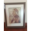 1928 `Portrait of Dante Alighieri` by Giotto Antique Print-decorative Art-90yrs old in frame
