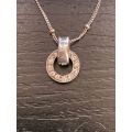 9ct white gold chain with a 9ct white gold and diamond Halo pendant