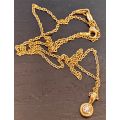 9ct yellow gold and approx 0.25 carat diamond necklace and pendant