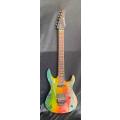 Samick solid body electric guitar-multi coloured marble effect
