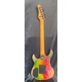 Samick solid body electric guitar-multi coloured marble effect