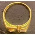 Gents 18ct yellow gold & Solitaire Diamond Signet Ring
