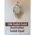 18ct white gold and Australian solid opal pendant