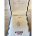 18ct white gold and Australian solid opal pendant