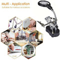 With LED Light, Auxiliary Hand Clip, Magnifying Glass, Soldering Iron, Lens Holder, Magnifying Glass