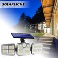 30W LED Solar Outdoor Wall Light Waterproof With Motion Sensor 3 Adjustable Heads