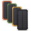 Solar Power Bank Case Waterproof Dual USB LED Battery Portable Cell Phone Charger