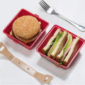 Square Lunch Box Meal Box Burger Sandwich Storage Container Sealed