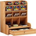 Wooden Storage Box With Drawers For Home School And Office