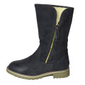 Ladies Fashion Boots with Side Zipper Black Size 5