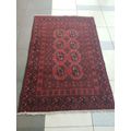 Red Afghan Handmade Carpet 150 X 100 cm