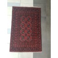 Red Afghan Handmade Carpet 150 X 100 cm