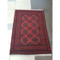 RED AFGHAN HANDMADE CARPET 120 x 80 CM