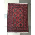 RED AFGHAN HANDMADE CARPET 120 x 80 CM