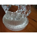 Beautiful Glass Crystal Mother and Foal on a frosted base Figurine