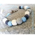 Wooden pacifier dummy clips baby blue navy white grey
