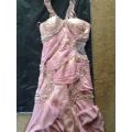 Stunning Evening pink dress hand beaded for matric ball or weddings formal wear
